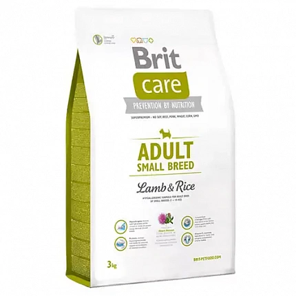 Brit Care Adult Small Breed Lamb & Rice Сухий корм для собак дрібних порід з ягням і рисом купити KITIPES.COM.UA