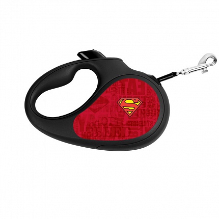 Повідець-рулетка для собак WAUDOG R-leash "Супермен Лого червоний" купити KITIPES.COM.UA