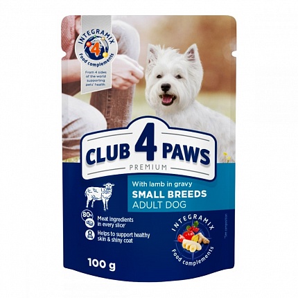 Клуб 4 Лапи Premium Консерви для собак малих порід з ягням в соусі купити KITIPES.COM.UA
