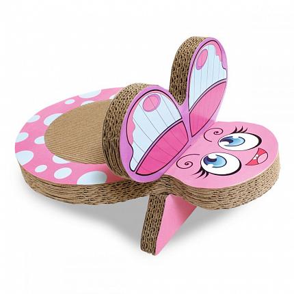 Croci Кігтеточка для котів картонна метелик з котячою м'ятою, рожева купити KITIPES.COM.UA