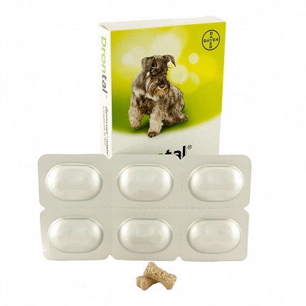 Drontal Plus Таблетки від глистів для собак зі смаком м'яса купити KITIPES.COM.UA