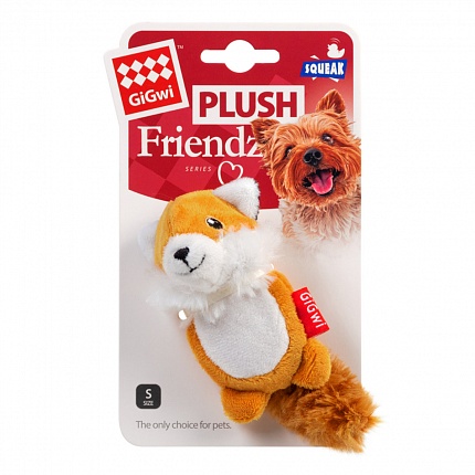 GiGwi Plush Іграшка для собак лисичка з 2-ма пищалками купити KITIPES.COM.UA