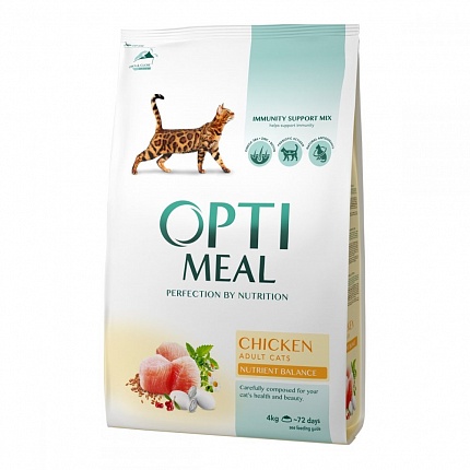 Optimeal Chicken Сухий корм для котів з куркою купити KITIPES.COM.UA