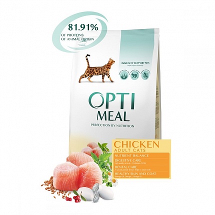 Optimeal Chicken Сухий корм для котів з куркою купити KITIPES.COM.UA