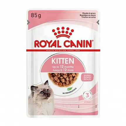 Royal Canin Kitten Instinctive Gravy Консерви для кошенят до 12 місяців в соусі купити KITIPES.COM.UA