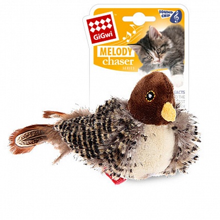 Gigwi Melody Сhaser Іграшка для котів пташка зі звуковим чіпом і котячої м'ятою купити KITIPES.COM.UA