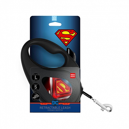 Повідець-рулетка для собак WAUDOG R-leash "Супермен Лого" купити KITIPES.COM.UA