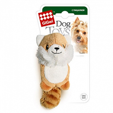 GiGwi Plush Іграшка для собак лисичка з 2-ма пищалками купити KITIPES.COM.UA