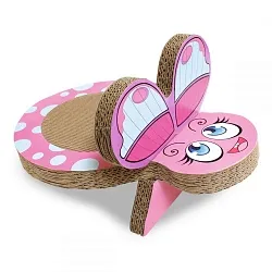 Croci Когтеточка для кошек картонная бабочка с кошачьей мятой, розовая