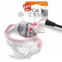 GiGwi Teaser Игрушка для кошек дразнилка на стеке с мышкой со звуковым эффектом