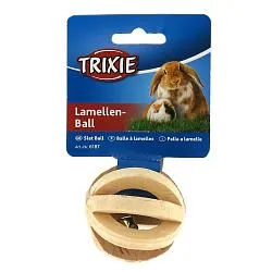 Trixie 6187 Игрушка для грызунов деревянный мяч с колокольчиком