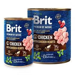 Brit Premium Консервы для собак с курицей и куриными сердцами