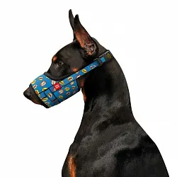 Намордник для собак WAUDOG Nylon, рисунок "ВАУ", пластиковый фастекс.