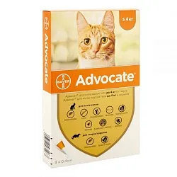 Advocate до 4 кг Капли от блох и клещей для кошек весом до 4 кг