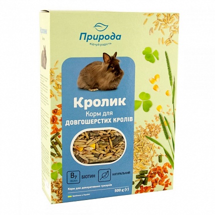 Природа Кролик + Біотин Корм для кроликів довгошерстих купити KITIPES.COM.UA