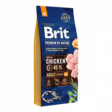 Brit Premium Adult M Medium Chicken Сухий корм для собак середніх порід з куркою купити KITIPES.COM.UA