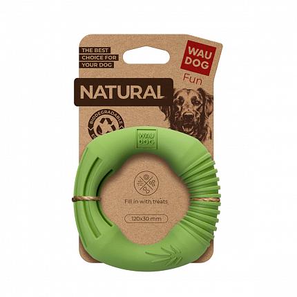 Іграшка для собак WAUDOG Fun Natural Кільце, біорозкладна гума, 12 см, зелена купити KITIPES.COM.UA
