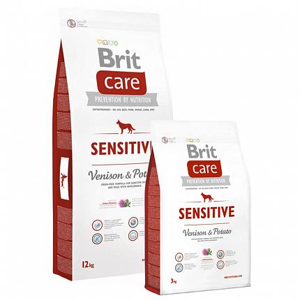 Brit Care Sensitive Venison & Potato Беззерновий корм для собак з чутливим травленням купити KITIPES.COM.UA