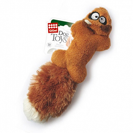 Іграшка для собак Білка з 2-ма пищалками GiGwi Plush, плюш, штучне хутро купити KITIPES.COM.UA