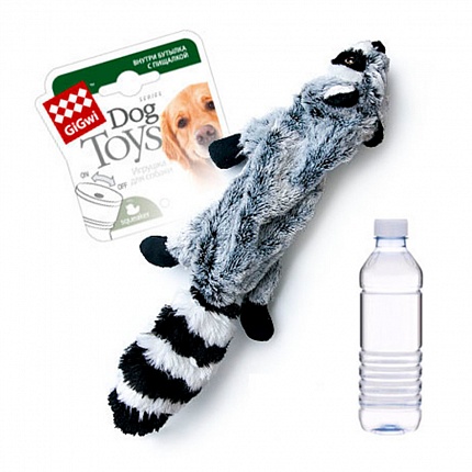 Іграшка для собак Шкурка єнота з пляшкою пищалкою GiGwi Catch & fetch купити KITIPES.COM.UA