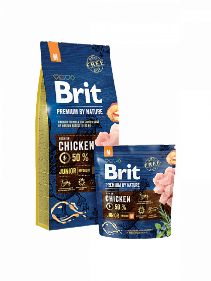 Brit Premium Junior Medium Сухий корм для цуценят середніх порід купити KITIPES.COM.UA