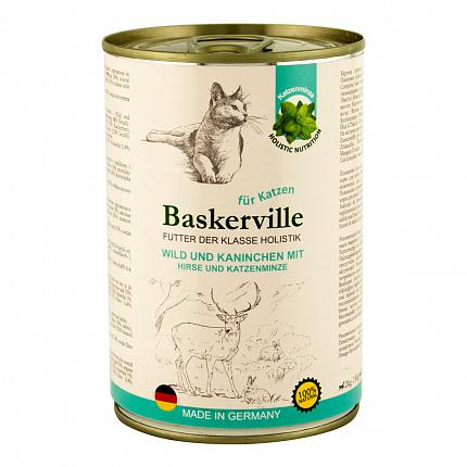 Консерви Baskerville для котів оленина з кроликом і котячою м'ятою купити KITIPES.COM.UA