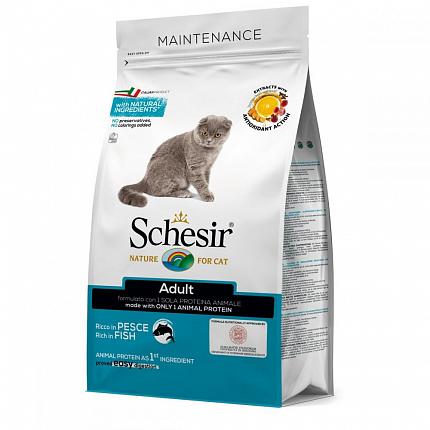Schesir Cat Adult Fish Сухий монопротеїновий корм для котів з рибою купити KITIPES.COM.UA
