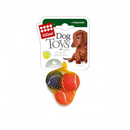 GiGwi Catch & fetch Іграшка для собак 3 м'ячика з пищалкою маленький купити KITIPES.COM.UA