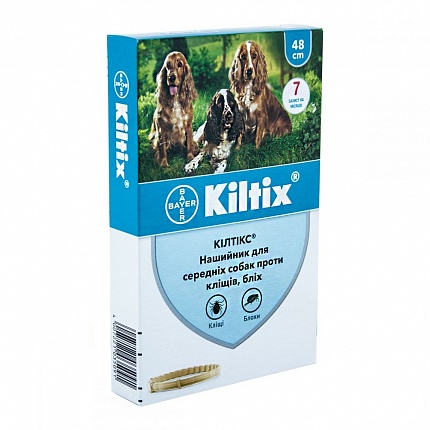 Kiltix (Кілтікс) 48 см Нашийник для середніх собак від бліх та кліщів купити KITIPES.COM.UA