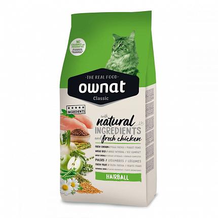 Ownat Classic Hairball Сухий корм для котів для виведення шерсті купити KITIPES.COM.UA