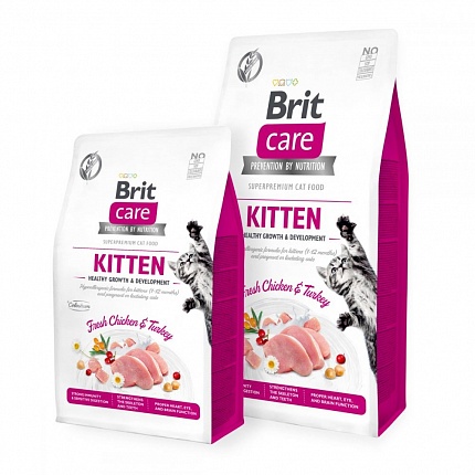 Brit Care Kitten Сухий корм для кошенят або вагітних і годуючих кішок купити KITIPES.COM.UA