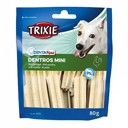 Trixie Denta Fun Dentros Mini Ласощі для собак зі смаком домашньої птиці купити KITIPES.COM.UA