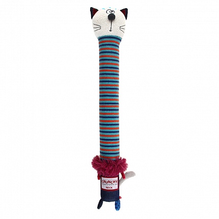  GiGwi Crunchy Іграшка для собак кіт з хрусткою шиєю і пищалкой купити KITIPES.COM.UA