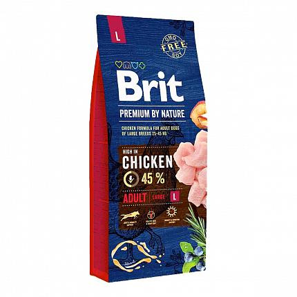 Brit Premium Adult L Сухий корм для собак великих порід з куркою купити KITIPES.COM.UA