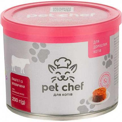 Pet Chef  Консерви м'ясний паштет для дорослих котів з яловичини купити KITIPES.COM.UA