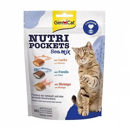 Gimcat Nutri Pockets Sea Mix Ласощі для котів купити KITIPES.COM.UA