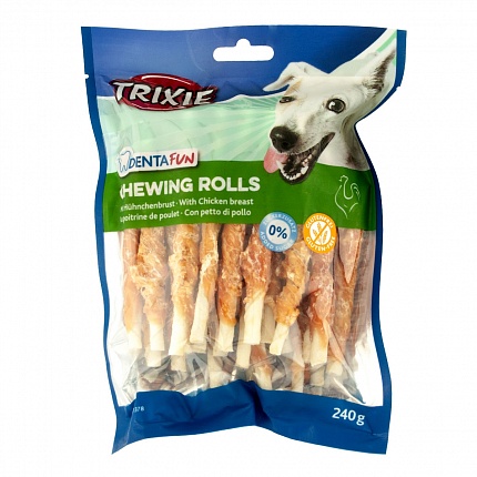 Trixie (Тріксі) Ласощі для собак з курячою грудкою | 31378 Denta Fun Chewing Rolls на kitipes.com.ua