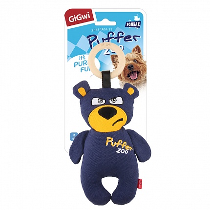 Іграшка для собак Ведмідь з пищалки GiGwi Basic, текстиль, 26 см купити KITIPES.COM.UA