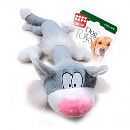 Іграшка для собак Кіт з пищалкою / тканина GiGwi Plush 63 см купити KITIPES.COM.UA