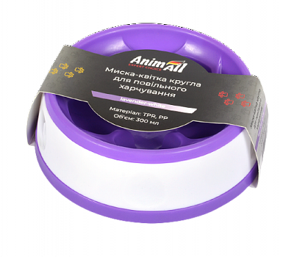 AnimAll миска-квітка кругла для повільного харчування, 300 мл купити KITIPES.COM.UA
