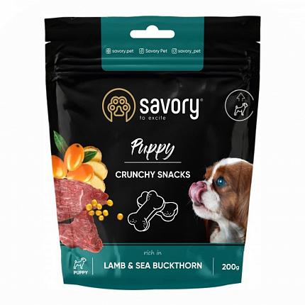 Savory Puppy Crunchy Snacks Ласощі для цуценят з ягням та обліпихою купити KITIPES.COM.UA