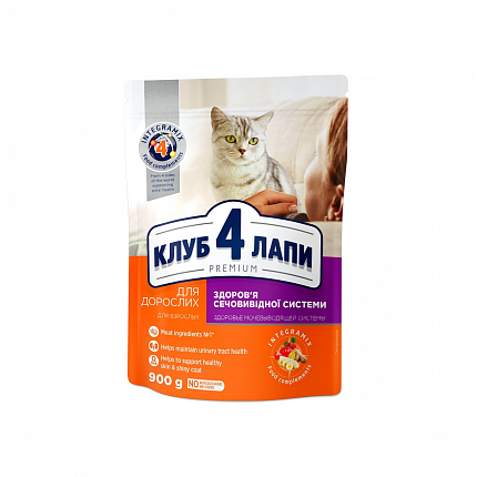 Клуб 4 Лапи Urinary Корм для котів з чутливою сечостатевою системою купити KITIPES.COM.UA