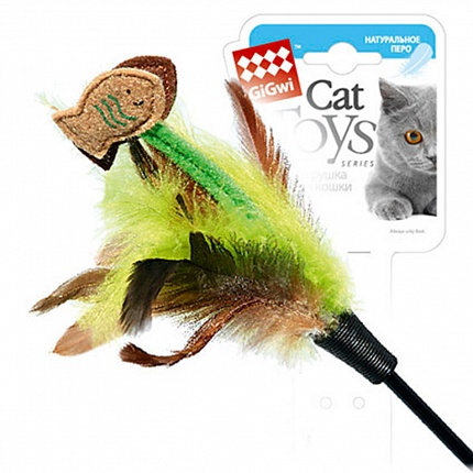 GiGwi Teaser Іграшка для котів дражнилка з рибками на стеку купити KITIPES.COM.UA