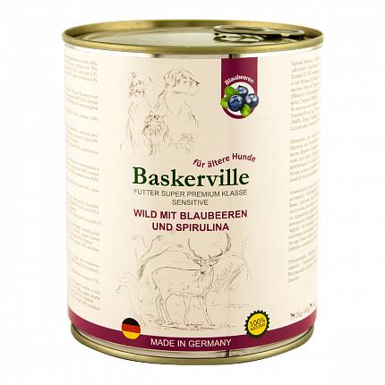 Консерви Baskerville для собак оленина з чорницею і спіруліною купити KITIPES.COM.UA