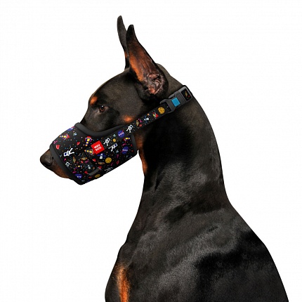 Намордник для собак WAUDOG Nylon, малюнок "NASA", пластиковий фастекс купити KITIPES.COM.UA