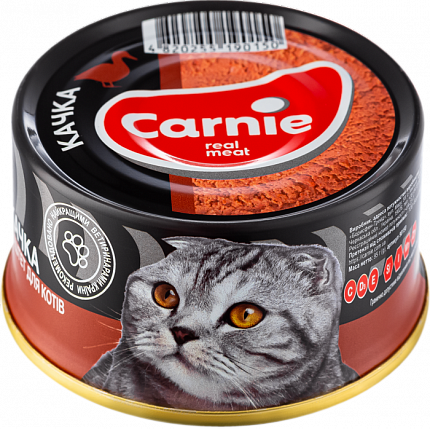 Carnie Консервований паштет для дорослих котів з качкою купити KITIPES.COM.UA