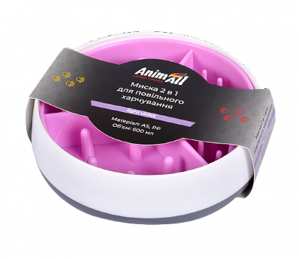 AnimAll миска 2в1 для повільного харчування, 600 мл купити KITIPES.COM.UA