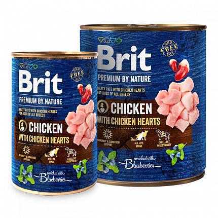 Brit Premium Консерви для собак з куркою і курячими серцями купити KITIPES.COM.UA