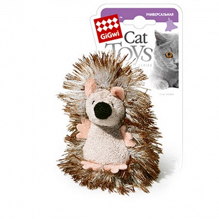 GiGwi Catch & Scratch Іграшка для котів їжачок з брязкальцем купити KITIPES.COM.UA