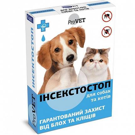 ProVET Інсекстостоп краплі для дорослих собак і котів купити KITIPES.COM.UA